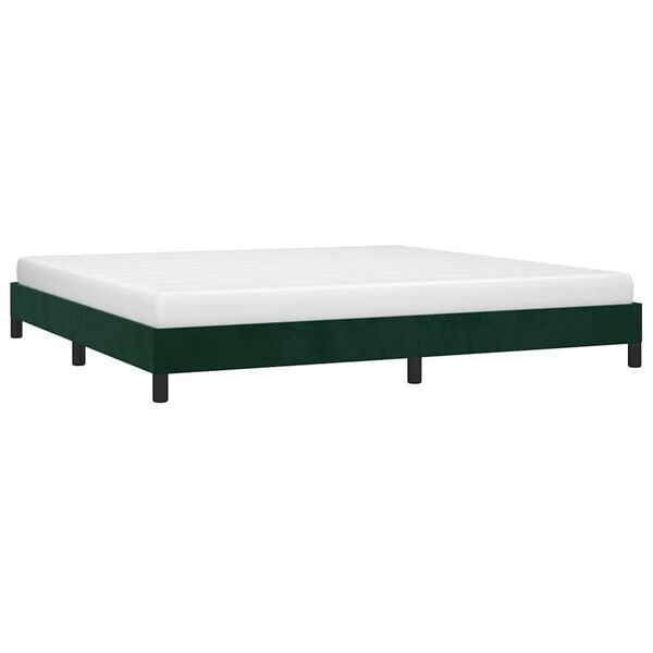 vidaXL Giroletto senza Materasso Verde Scuro 200x200 cm in Velluto
