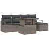 vidaXL Set Divano da Giardino con cuscino 6 pcs Grigio Poly Rattan