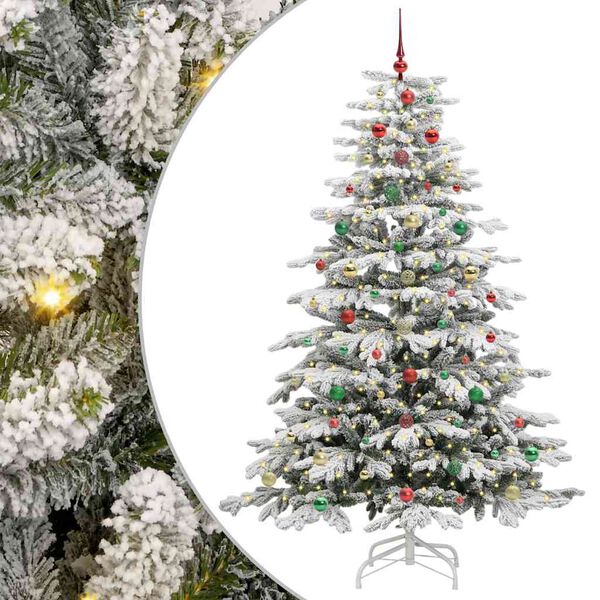 vidaXL Albero di Natale Artificiale con Rami Pieghevoli Bianco 240 cm