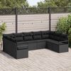 vidaXL Set di divani con cuscino 9 pcs Nero polyrattan