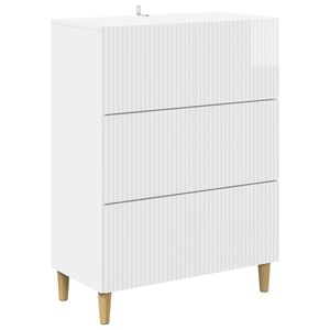 vidaXL Mobile con Cassetti Bianco Lucido 66 x 34,5 x 90 cm