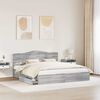 vidaXL Letto con Contenitore con testiera Grigio Sonoma 200 x 200 cm