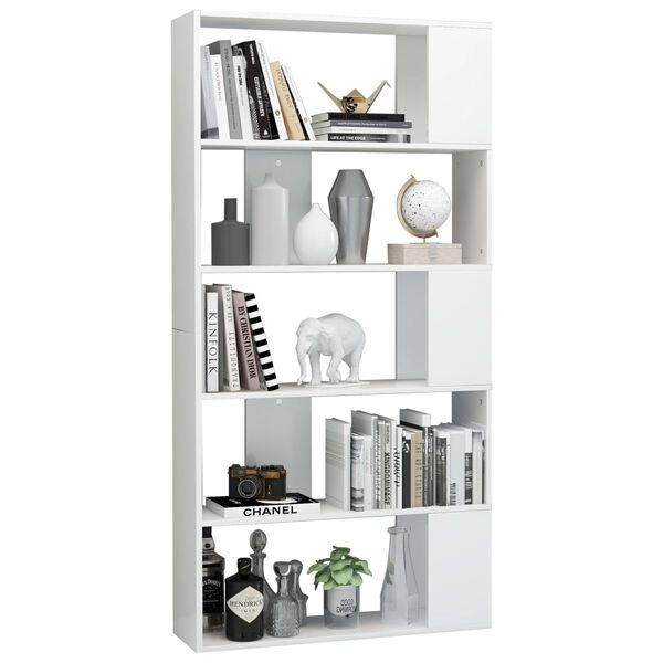 vidaXL Libreria/Divisorio Bianco Lucido 80x24x159 cm