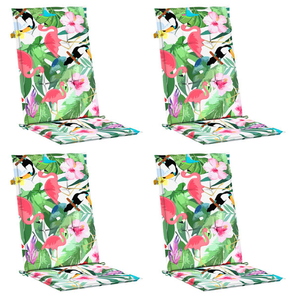 vidaXL Cuscini per Sedia con Schienale Alto 4pz Multicolore in Tessuto