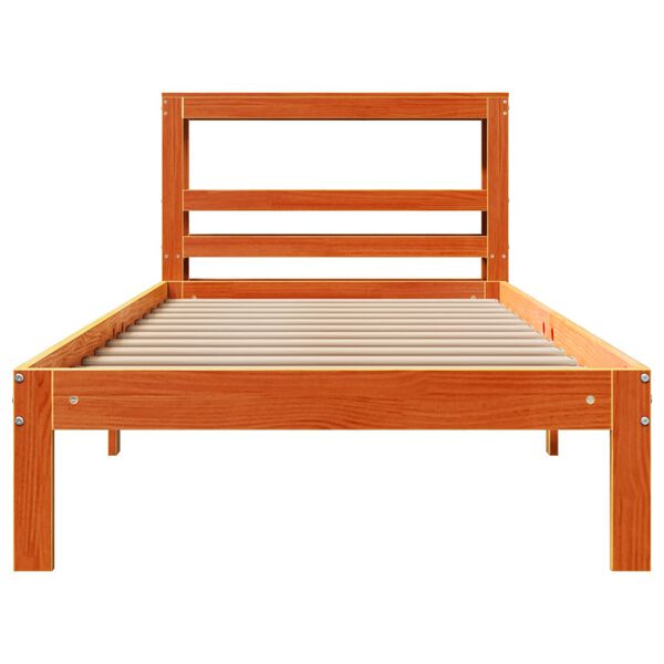 vidaXL Letto senza Materasso Marrone Cera 90x200 cm Legno di Pino