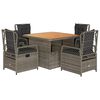 vidaXL Set da Pranzo da Giardino 5 pz con Cuscini in Polyrattan Grigio