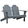 vidaXL Sedia Adirondack Doppia in Legno Grigio