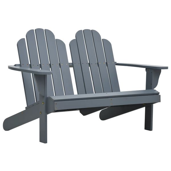 vidaXL Sedia Adirondack Doppia in Legno Grigio