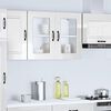 vidaXL Pensile da Cucina con Porta in Vetro Kalmar Bianco Lucido