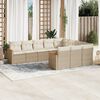 vidaXL Set Divano da Giardino 10 pz con Cuscini Beige in Polyrattan