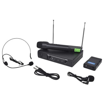 vidaXL Ricevitore 1 Microfono Wireless e 1 Set Auricolari Wireless VHF