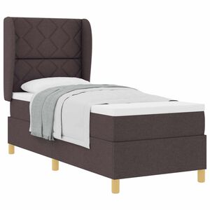 vidaXL Letto a molle con cuscino Marrone Scuro 200 x 80 cm Tessuto