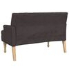 vidaXL Panca con Cuscini Marrone Scuro 113x64,5x75,5 cm in Tessuto