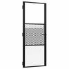 vidaXL Porta in vetro 83 x 3,5 x 201,5 cm Alluminio Nero