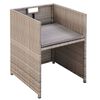 vidaXL Set da Pranzo da Giardino 9 pz con Cuscini in Polyrattan Beige