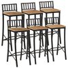 vidaXL Set Bar 7pz Legno Massello Mango Grezzo e Metallo