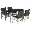 vidaXL Set da Pranzo da Giardino 5 pz con Cuscini in Polyrattan Grigio