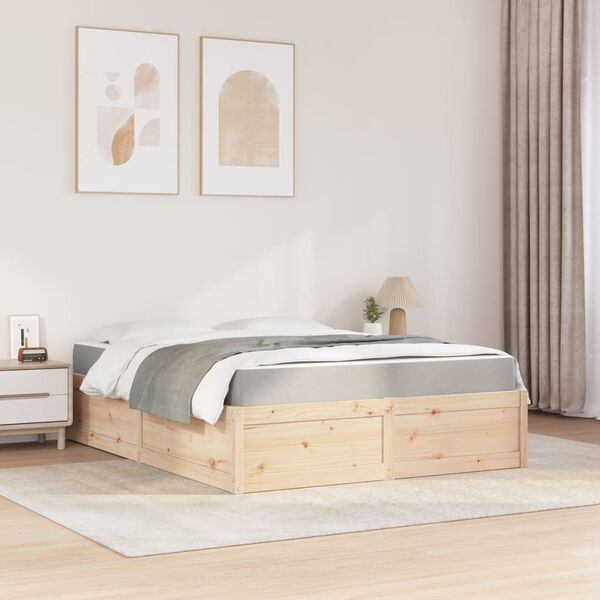 vidaXL Letto con Materasso 140x200 cm in Legno Massello di Pino