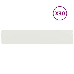 vidaXL Bordure per Prato 30 pz Bianchi Acciaio Laminato a Freddo