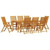 vidaXL Set da Pranzo per Giardino 9 pz Marrone