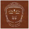 vidaXL Decorazione Muro Giardino 55x55 cm Testa Buddha Acciaio Corten