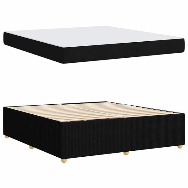vidaXL Struttura del letto con materasso Nero 180 x 200 cm Tessuto