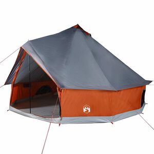vidaXL Tenda Familiare Tipi 8 Persone Grigia e Arancione Impermeabile