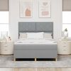 vidaXL Letto a molle con materasso Grigio chiaro 160 x 200 cm Tessuto