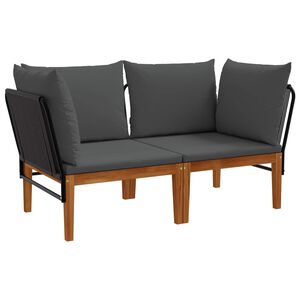 vidaXL 2 pz Legno massiccio di acacia e corda Naturale
