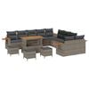 vidaXL Set Divano da Giardino 18 pz 11-Numero di posti Grigio