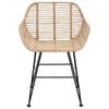 vidaXL Sedia da pranzo 2 pcs Naturale 55 x 50 x 74 cm Rattan e Ferro