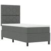 vidaXL Letto a molle con materasso Grigio scuro 80 x 200 cm Tessuto