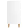vidaXL Comodino con Gambe in Legno Massello Bianco Lucido 40x35x69 cm