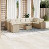 vidaXL Set Divani da Giardino 11 pz con Cuscini Beige in Polyrattan
