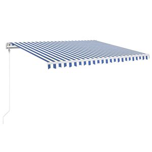 vidaXL Tenda Automatica con Sensore Vento e LED 400x350 cm Blu Bianca