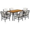 vidaXL Set da Pranzo da Giardino 7 pz Nero con Cuscini in Polyrattan
