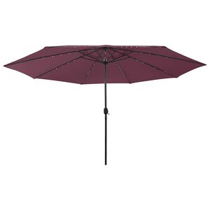 vidaXL Ombrellone da Giardino con Luci LED 400 cm Rosso Bord&ograve;