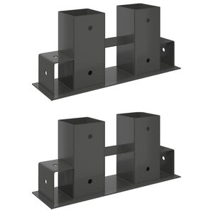 Aiuto per Impilare Legna 2 pcs Antracite 34 x 10 x 15 cm Acciaio