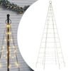 vidaXL Albero di Natale a LED su Pennone 200 LED Bianco Caldo 180 cm