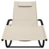 vidaXL Lettino Prendisole a Dondolo in Acciaio e Textilene Crema