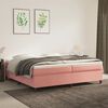 vidaXL Struttura Letto a Rete a Molle Rosa 200x200 cm in Velluto