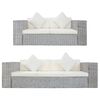 vidaXL Set di Divani 2 pz con Cuscini Grigio in Rattan Naturale