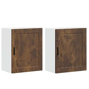 vidaXL Pensili da Cucina 2 pz Porto Rovere Fumo in Legno Multistrato