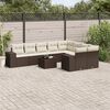 vidaXL Set Divani da Giardino 10pz con Cuscini in Polyrattan Marrone