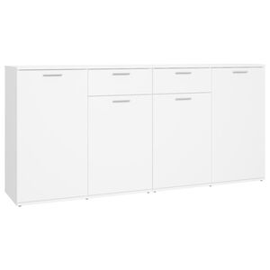 vidaXL Credenza Bianca 160x36x75 cm in Legno Multistrato