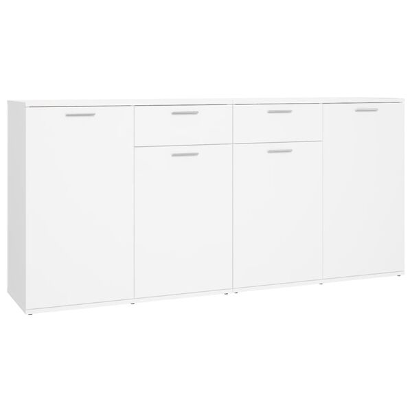 vidaXL Credenza Bianca 160x36x75 cm in Legno Multistrato