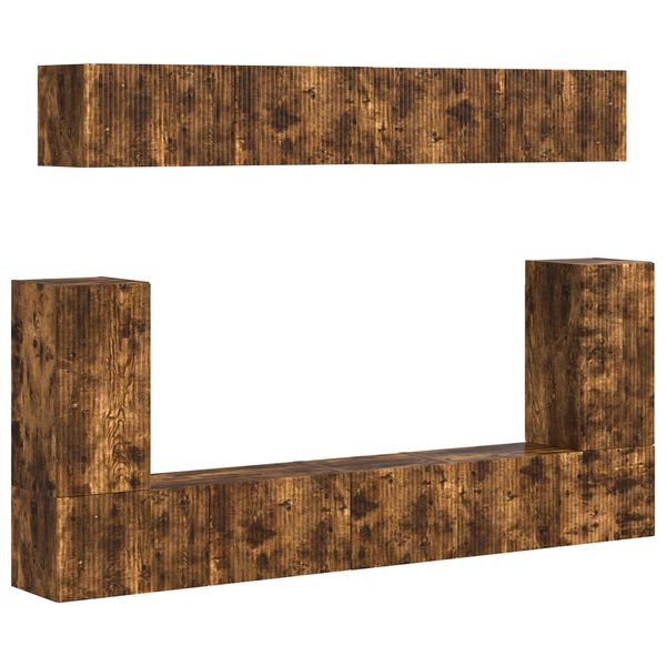 vidaXL Set mobile TV 5 pcs Rovere fum&eacute; Legno multistrato