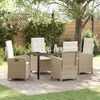 vidaXL Set da Pranzo per Giardino con cuscino 5 pcs Beige polyrattan