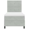 vidaXL Letto a molle con materasso Grigio chiaro 90 x 190 cm Velluto