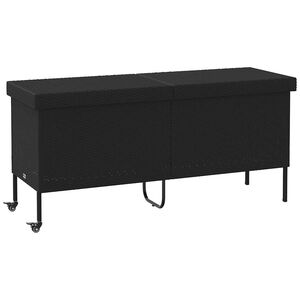 vidaXL Contenitore da Giardino con Ruote Nero 160x55x75 cm Polyrattan
